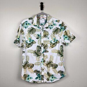 Ricky & Micky Palm Frond Short Sleeve Button Down Shirt | M